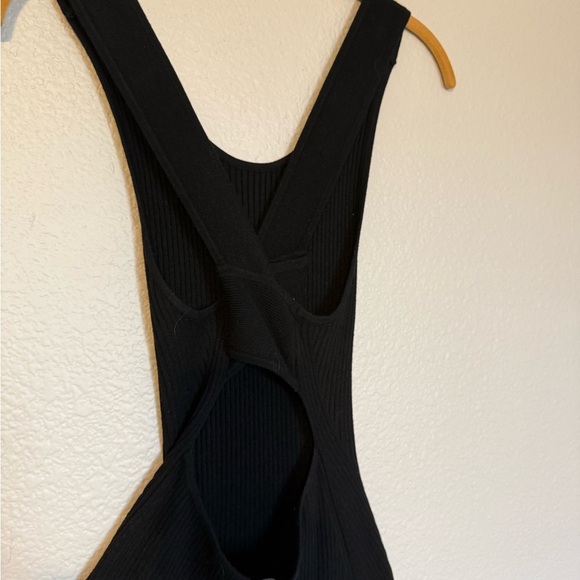 New AYR “The Vava” Black Ribbed Backless Midi Dress Size M - Picture 5 of 9